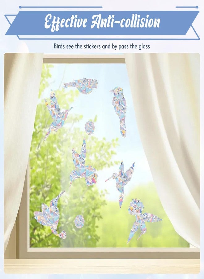 LYCBTC 48Pcs Window Stickers to Prevent Bird Strikes, Hummingbird Modeling Bird Window Strike Prevention Stickers, Weather-Reflective Window Stickers for Birds - Image 4